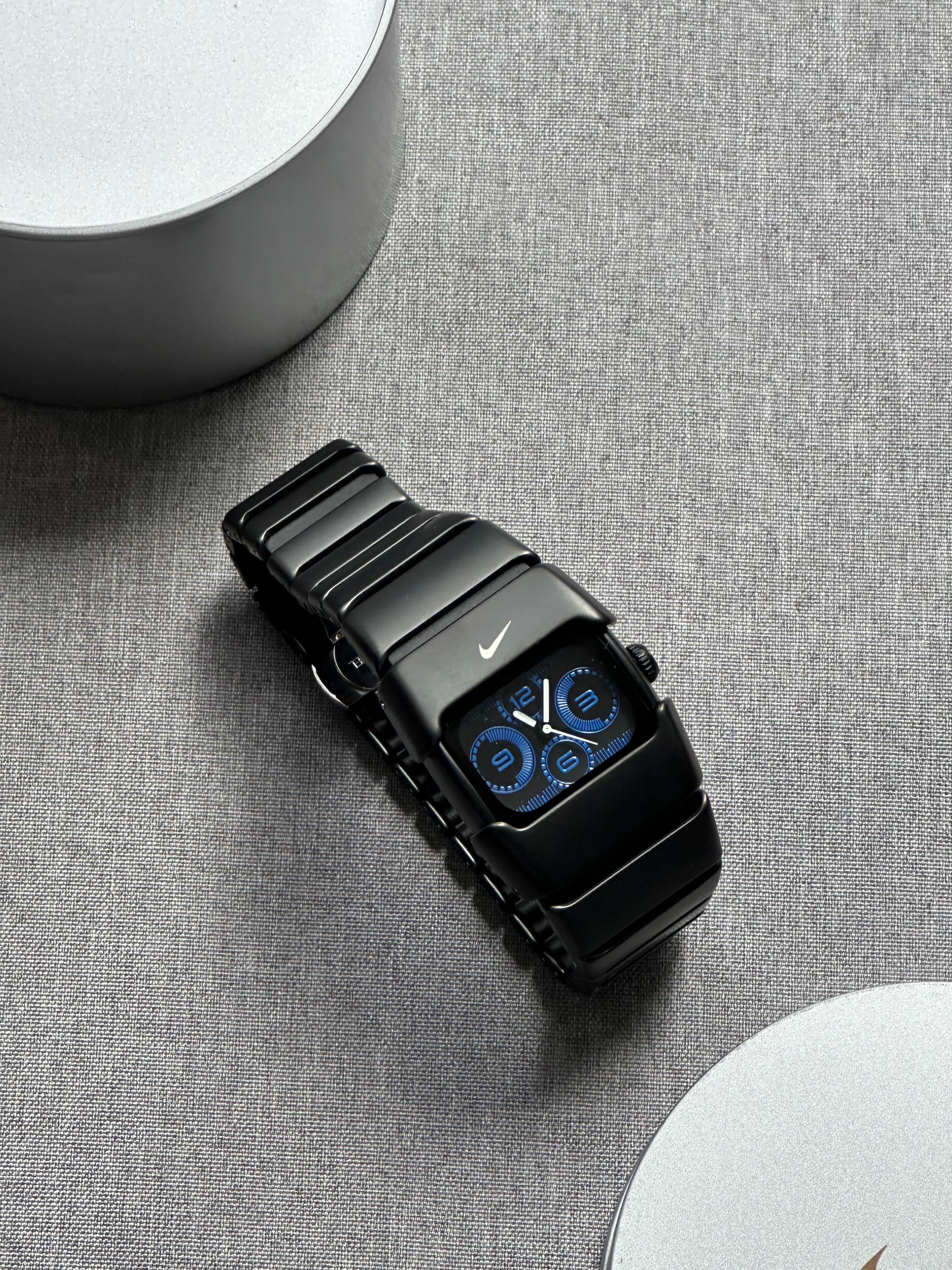 Nike D-Line Matte Black Analogue Watch with Blue Dial | Rare