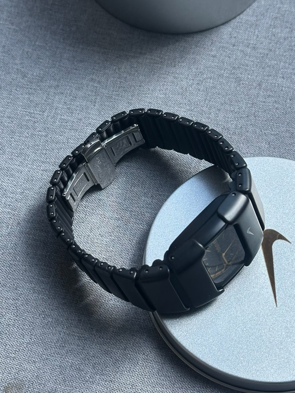 Nike D-Line Matte Black Analogue Watch with Orange Dial | Rare Collectible | Unisex Retro Sports Timepiece