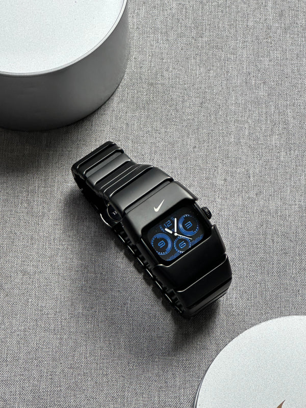 Nike D-Line Matte Black Analogue Watch with Blue Dial | Rare Collectible | Unisex Retro Sports Timepiece