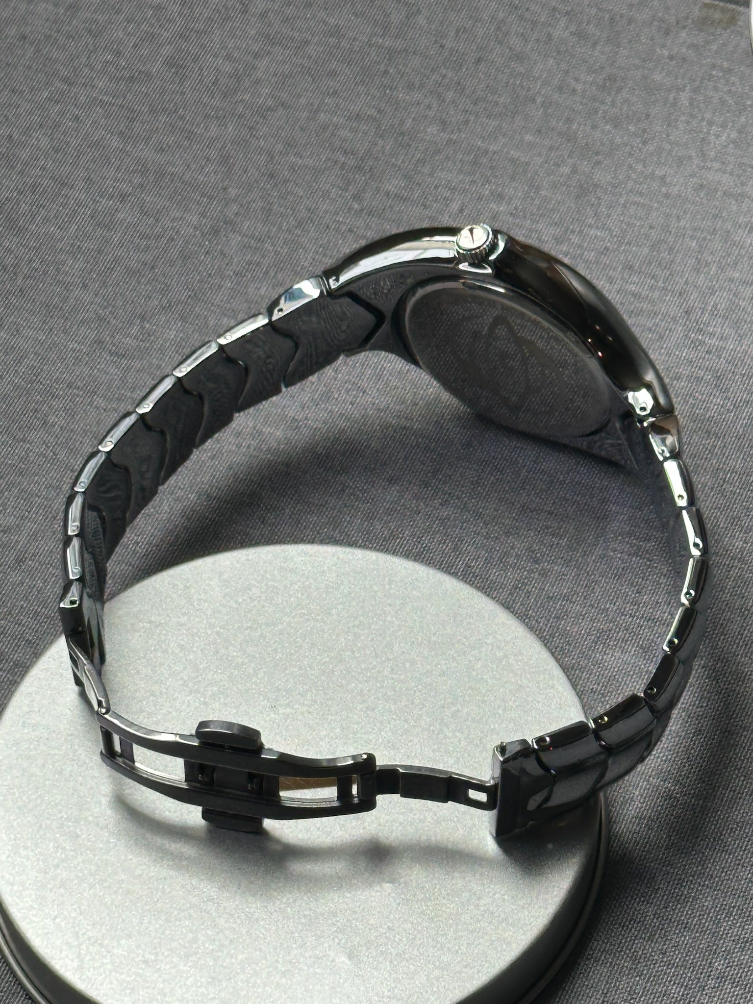 Nike Triax Chronograph Watch Shiny Silver with Light Blue Dial and Green Accents – Vintage Stainless Steel Sports Watch, Rare Collectible Timepiece