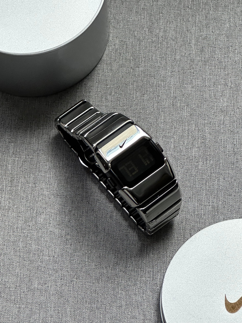 Nike D-Line Shiny Silver Digital Watch | Rare Collectible | Unisex Retro Sports Timepiece