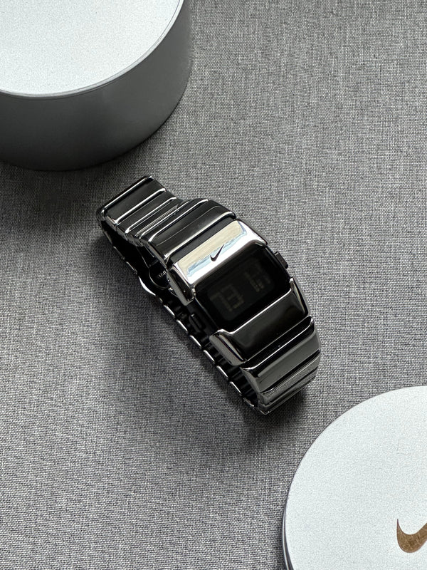 Nike D-Line Shiny Silver Digital Watch | Rare Collectible | Unisex Retro Sports Timepiece