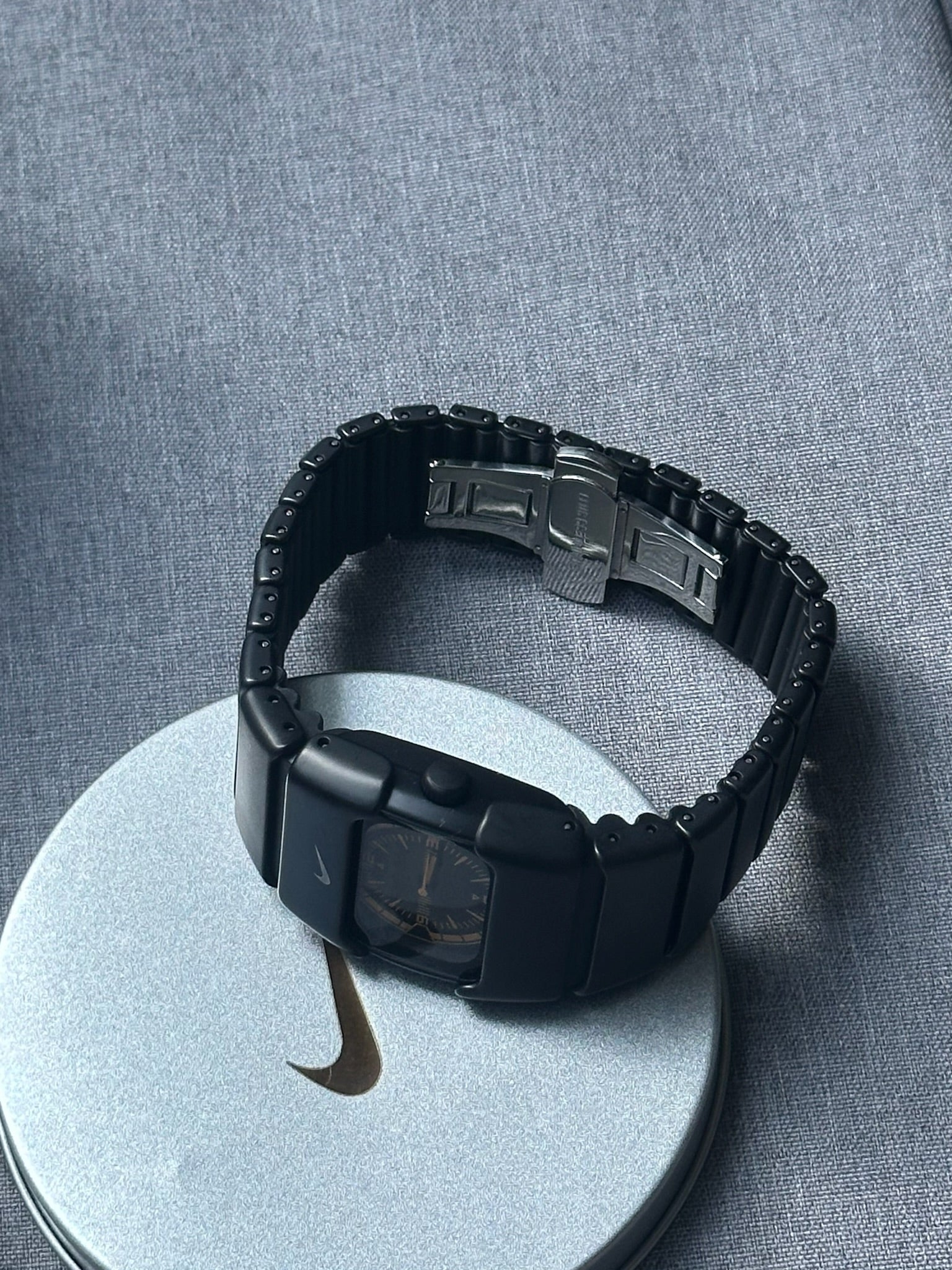 Nike D-Line Matte Black Analogue Watch with Orange Dial | Rare Collectible | Unisex Retro Sports Timepiece