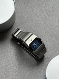 Nike D-Line Satin Silver Analogue Watch with Blue Dial | Rare Collectible | Unisex Retro Sports Timepiece