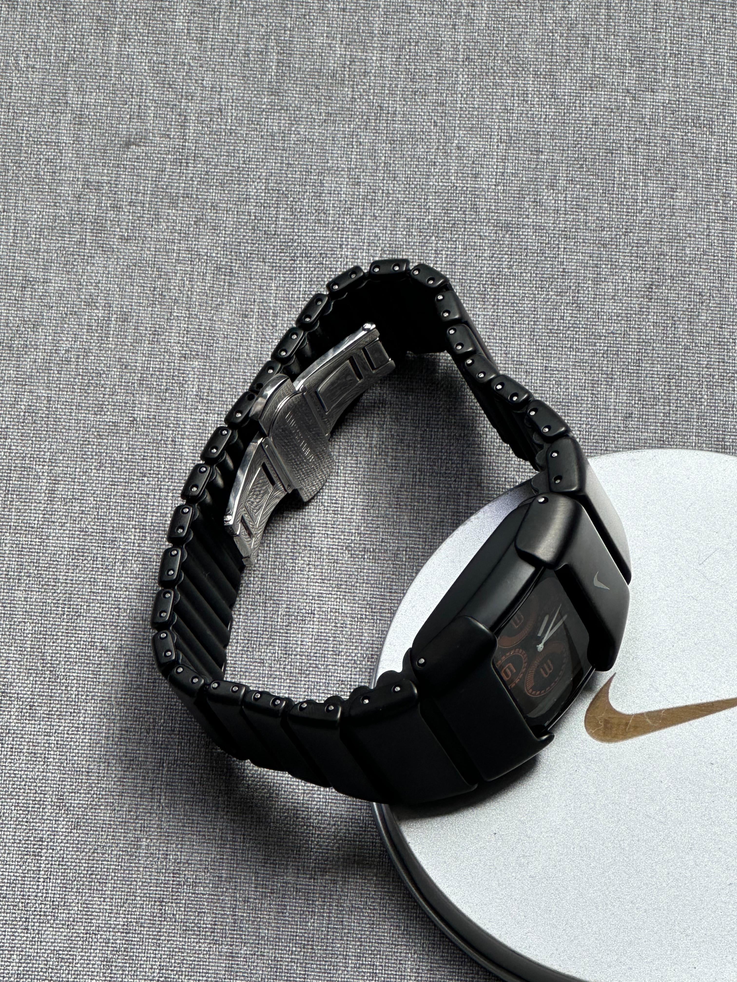 Nike D-Line Matte Black Analogue Watch with Orange Dial | Rare Collectible | Unisex Retro Sports Timepiece