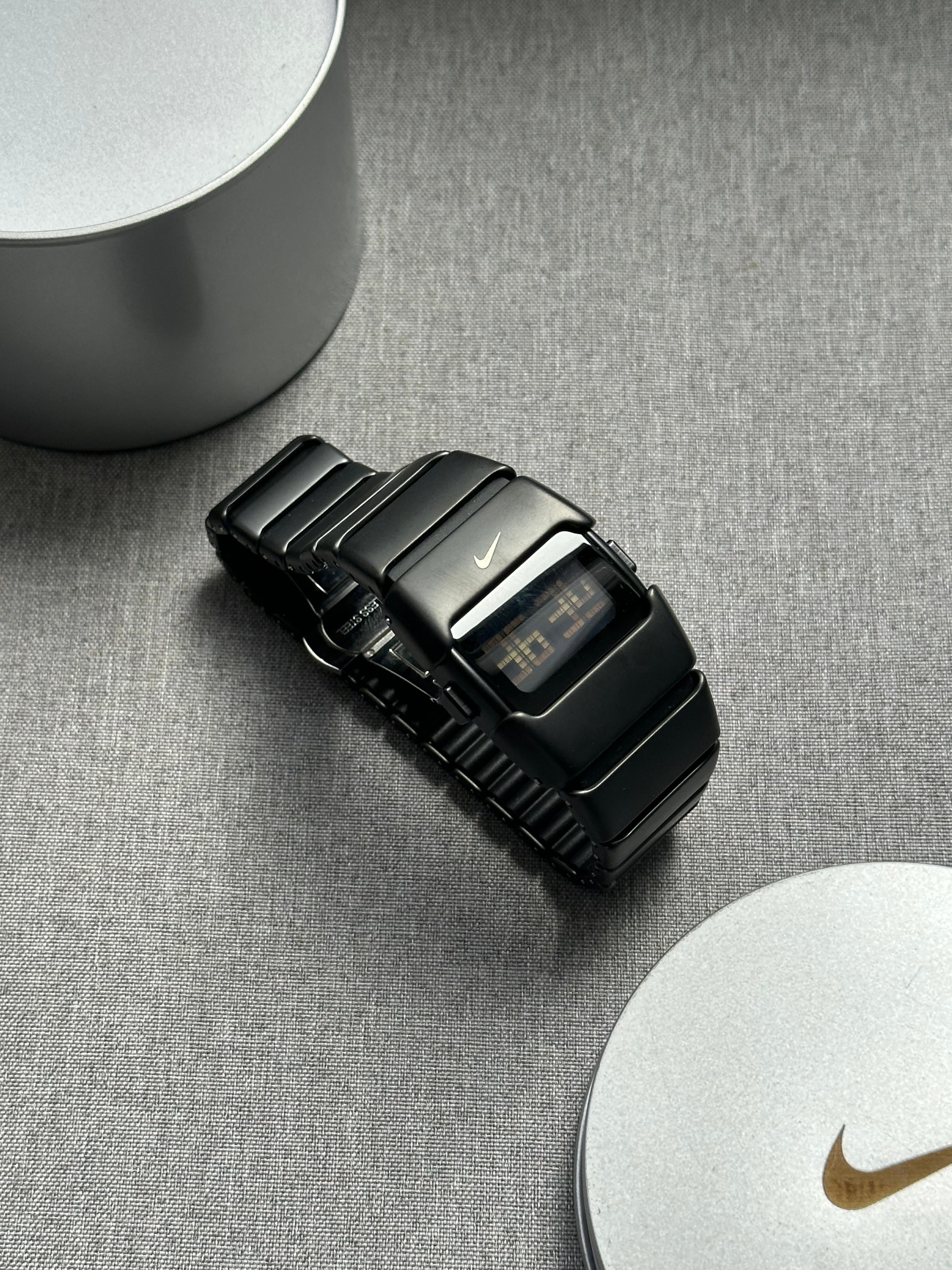 Nike D-Line Black Digital Watch – Rare Retro Stainless Steel LED Display Collectible Timepiece