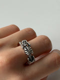 Vintage Skeleton Ring – Adjustable Silver Punk Gothic Bone Ring