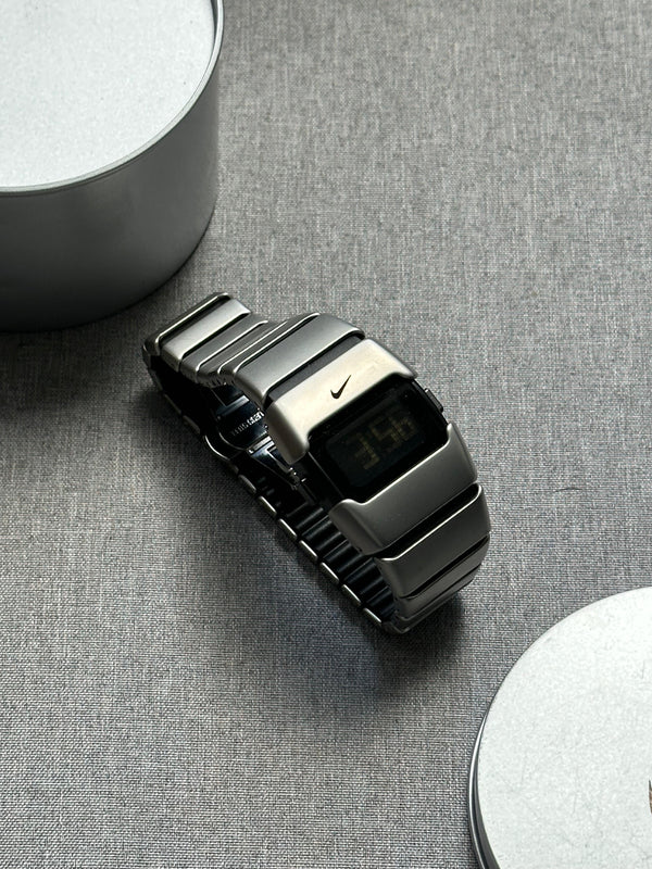 Nike D-Line Satin Silver Digital Watch | Rare Collectible | Unisex Retro Sports Timepiece