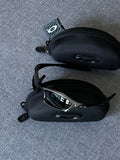 Vintage Oakley Sunglasses: Polished Charcoal Frame, Black Lenses with Case