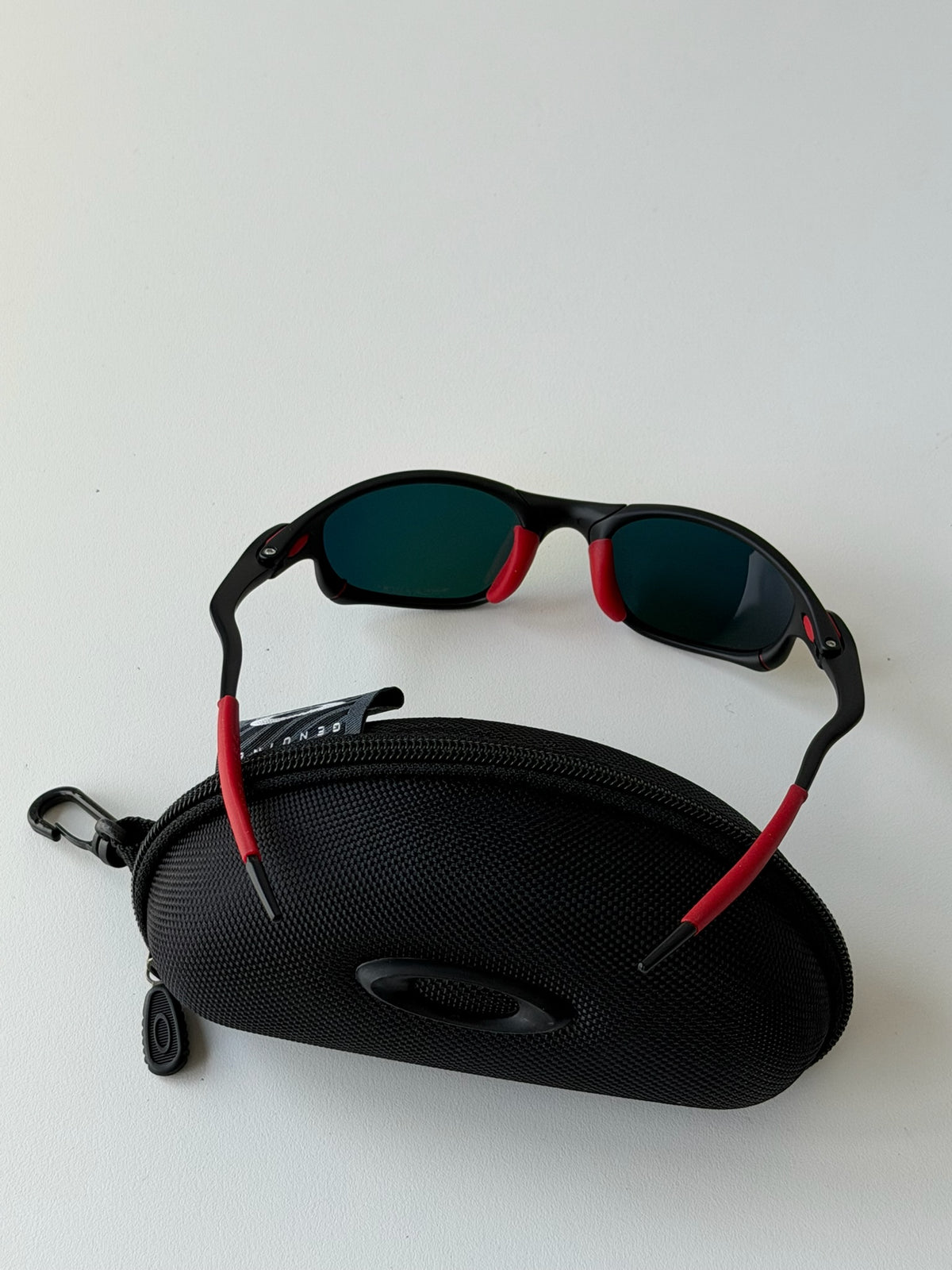 Vintage Oakley Juliet 2.0 – Black & Red Frame / Fire Orange Mirror Lens