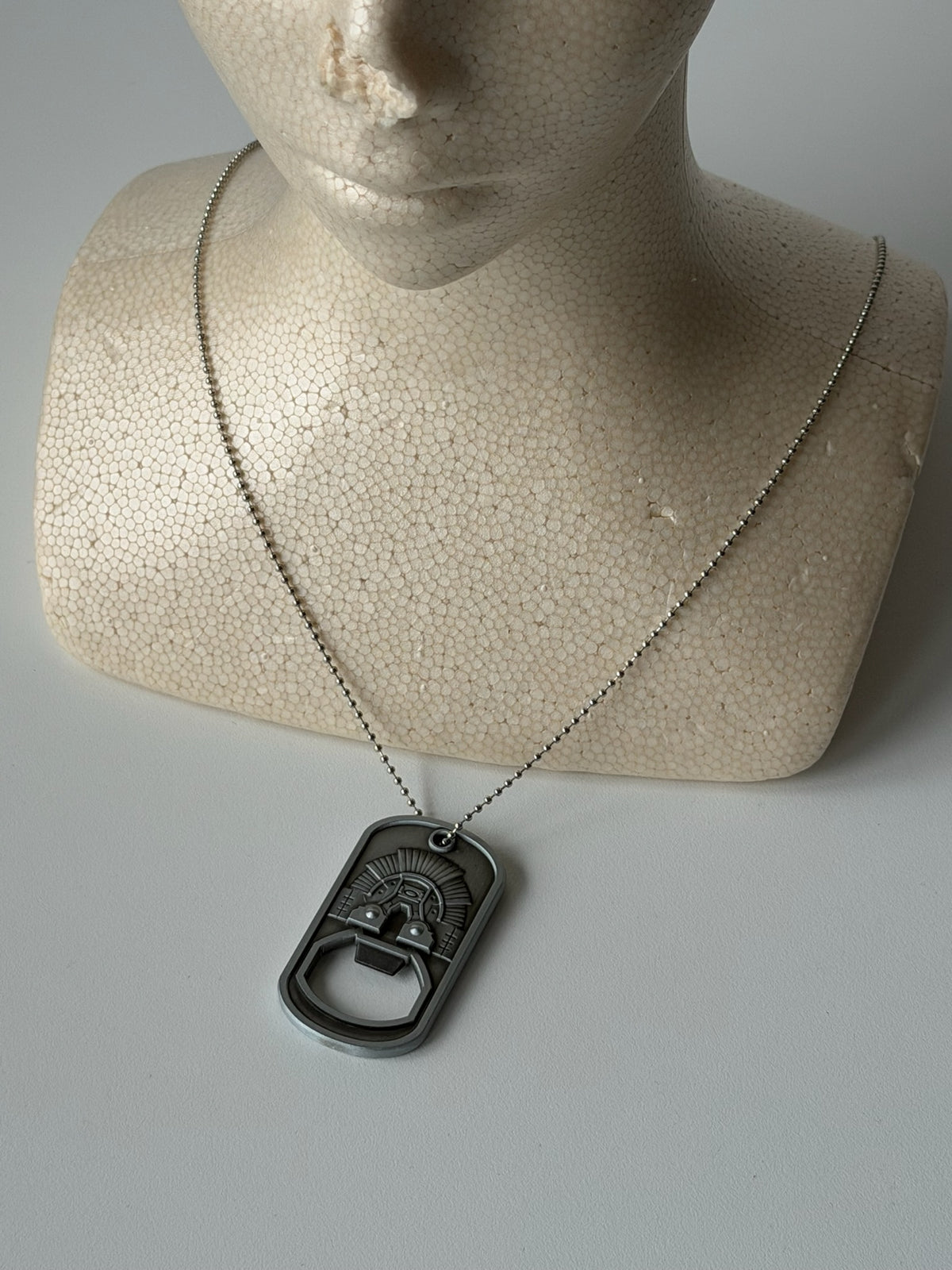 Vintage Oakley 2014 Dog Tag Bottle Opener Necklace – Silver Zinc Alloy Pendant