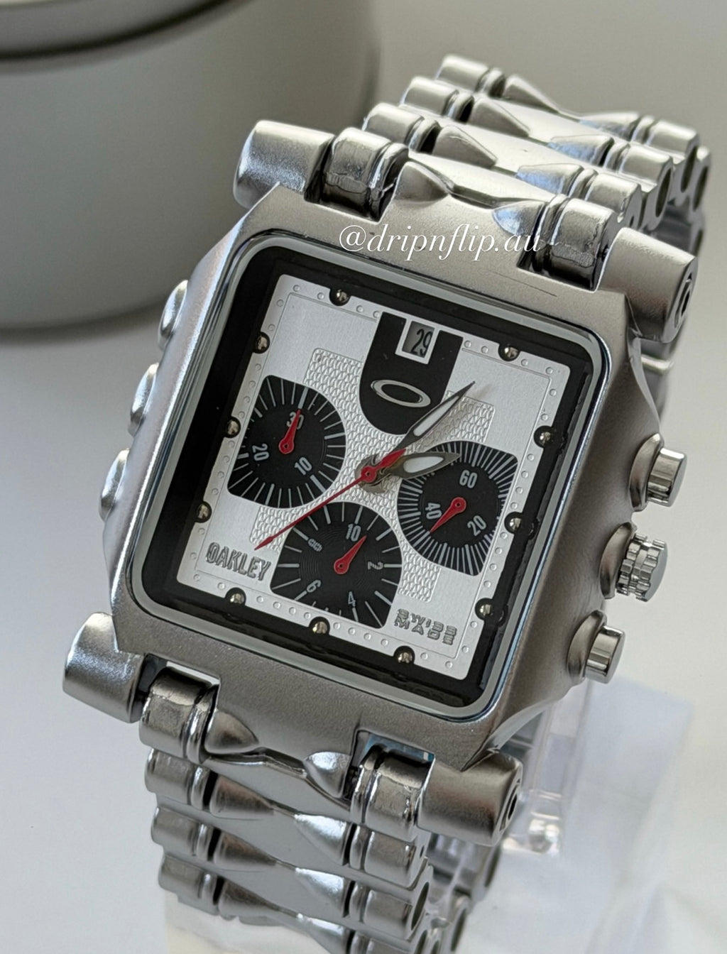 Oakley Minute Machine Watch – Silver / White Dial