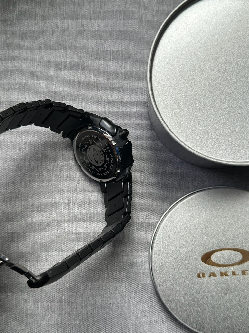 Oakley Blade Watch – White dial Black matte Stainless Steel, Swiss Movement, Collectible Men’s Watch