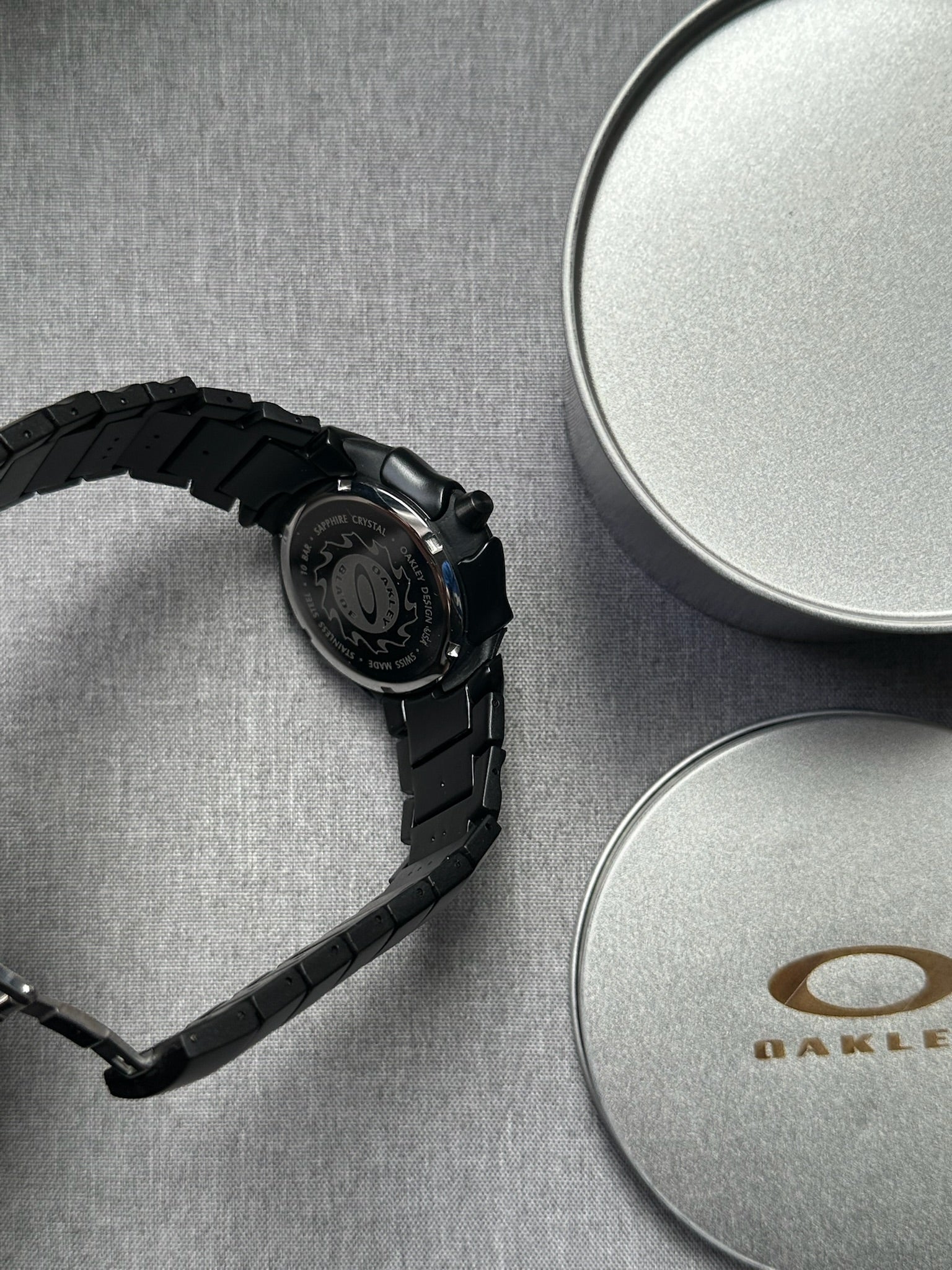 Oakley Blade Watch – White dial Black matte Stainless Steel, Swiss Movement, Collectible Men’s Watch