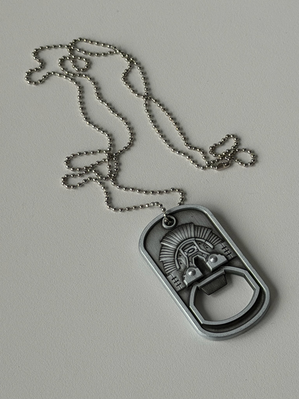 Vintage Oakley 2014 Dog Tag Bottle Opener Necklace – Silver Zinc Alloy Pendant
