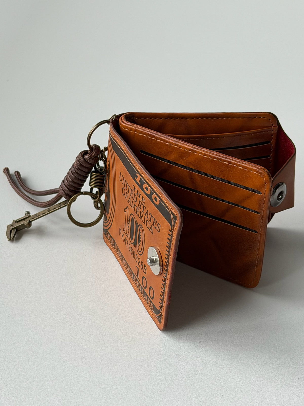 Y2K $100 Bill Clip-On Utility Wallet – Brown