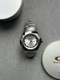 Oakley Blade Watch: Silver Stainless Steel Brushed with White Dial, Swiss Movement