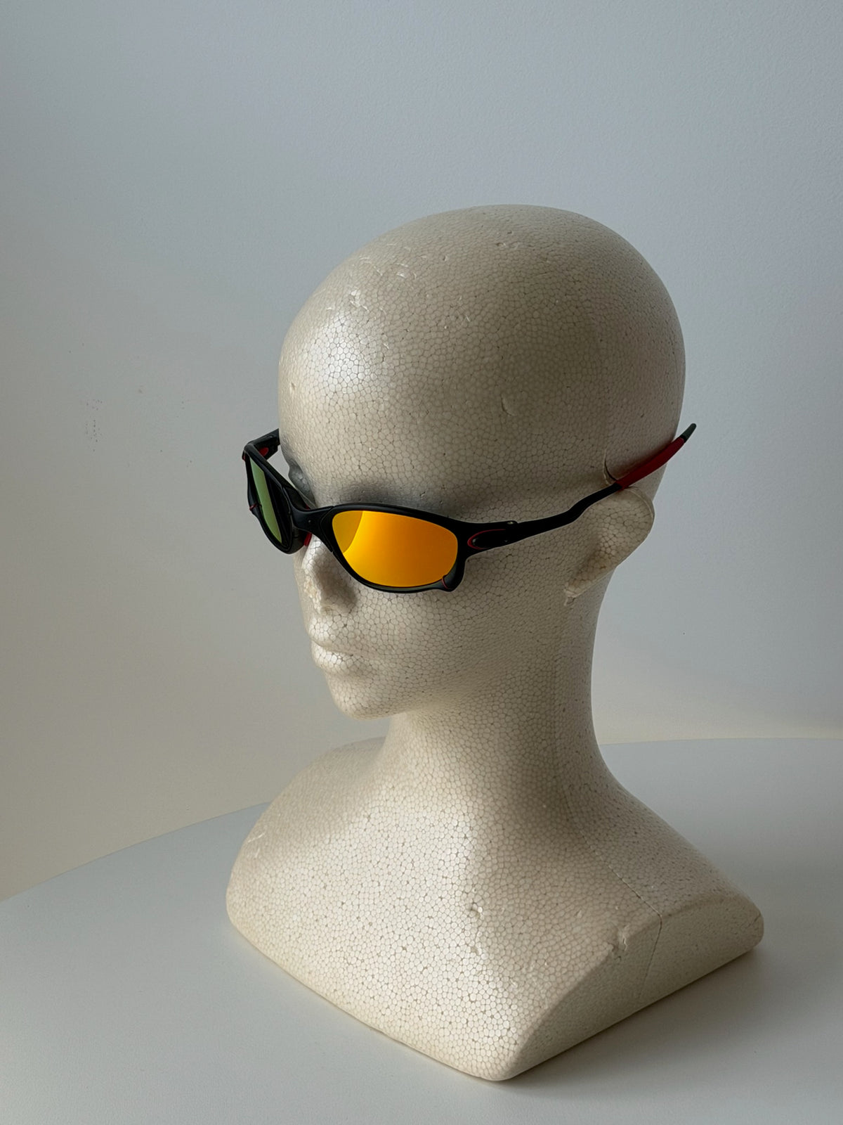 Vintage Oakley Juliet 2.0 – Black & Red Frame / Fire Orange Mirror Lens