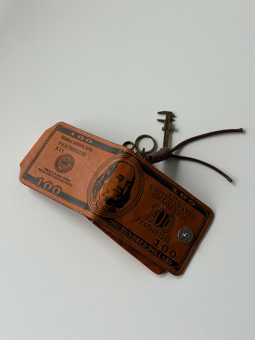 Y2K $100 Bill Clip-On Utility Wallet – Brown