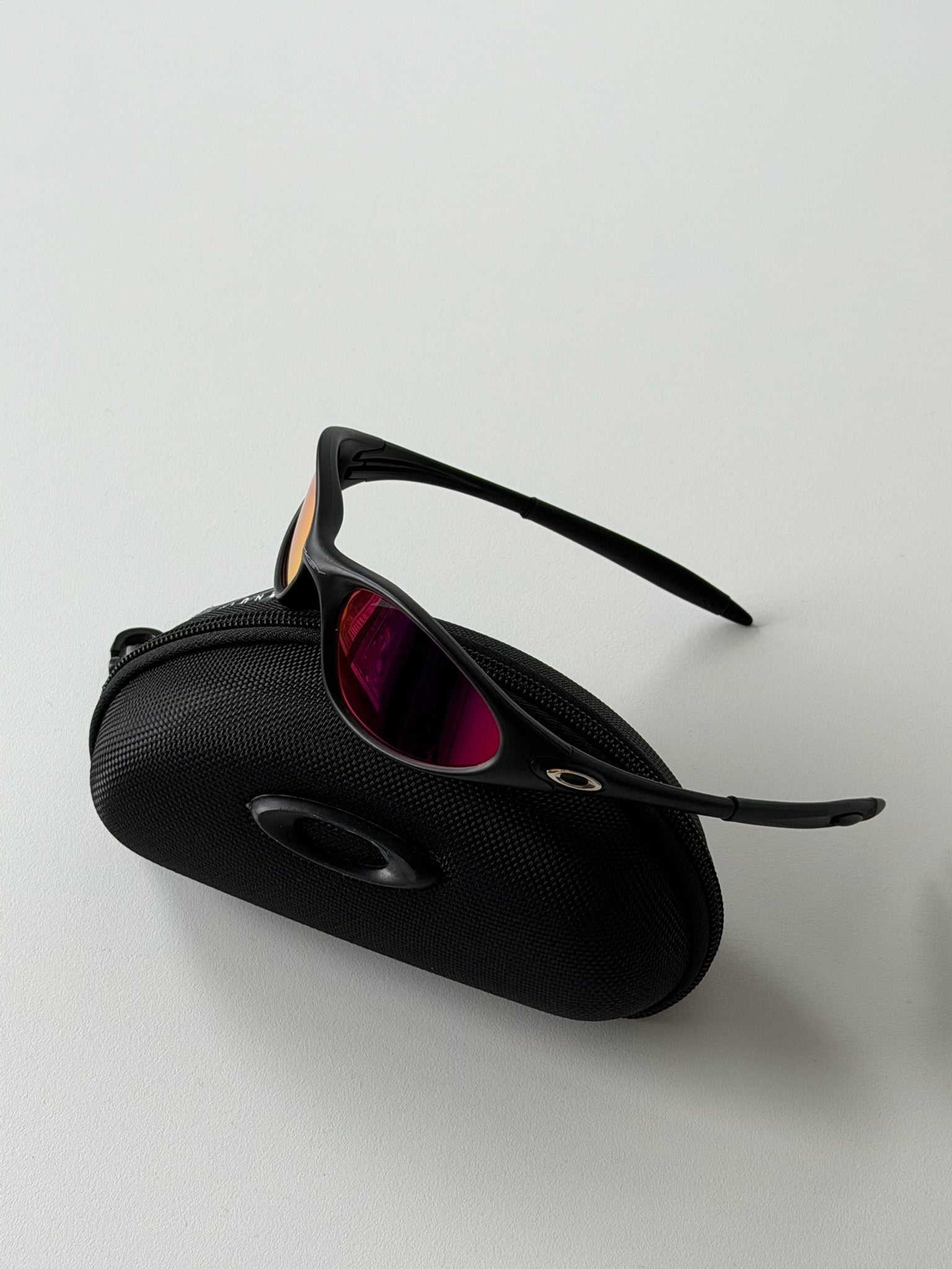 Oakley Eye Jacket Gen 1 Sunglasses – Matte Black / Fire Red