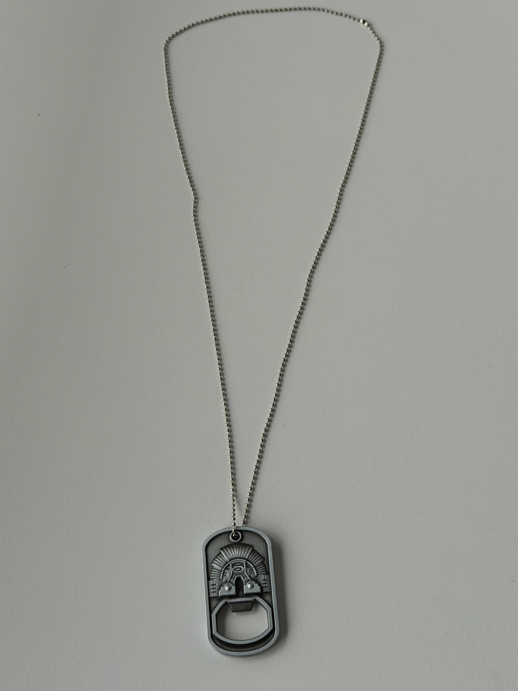 Vintage Oakley 2014 Dog Tag Bottle Opener Necklace – Silver Zinc Alloy Pendant