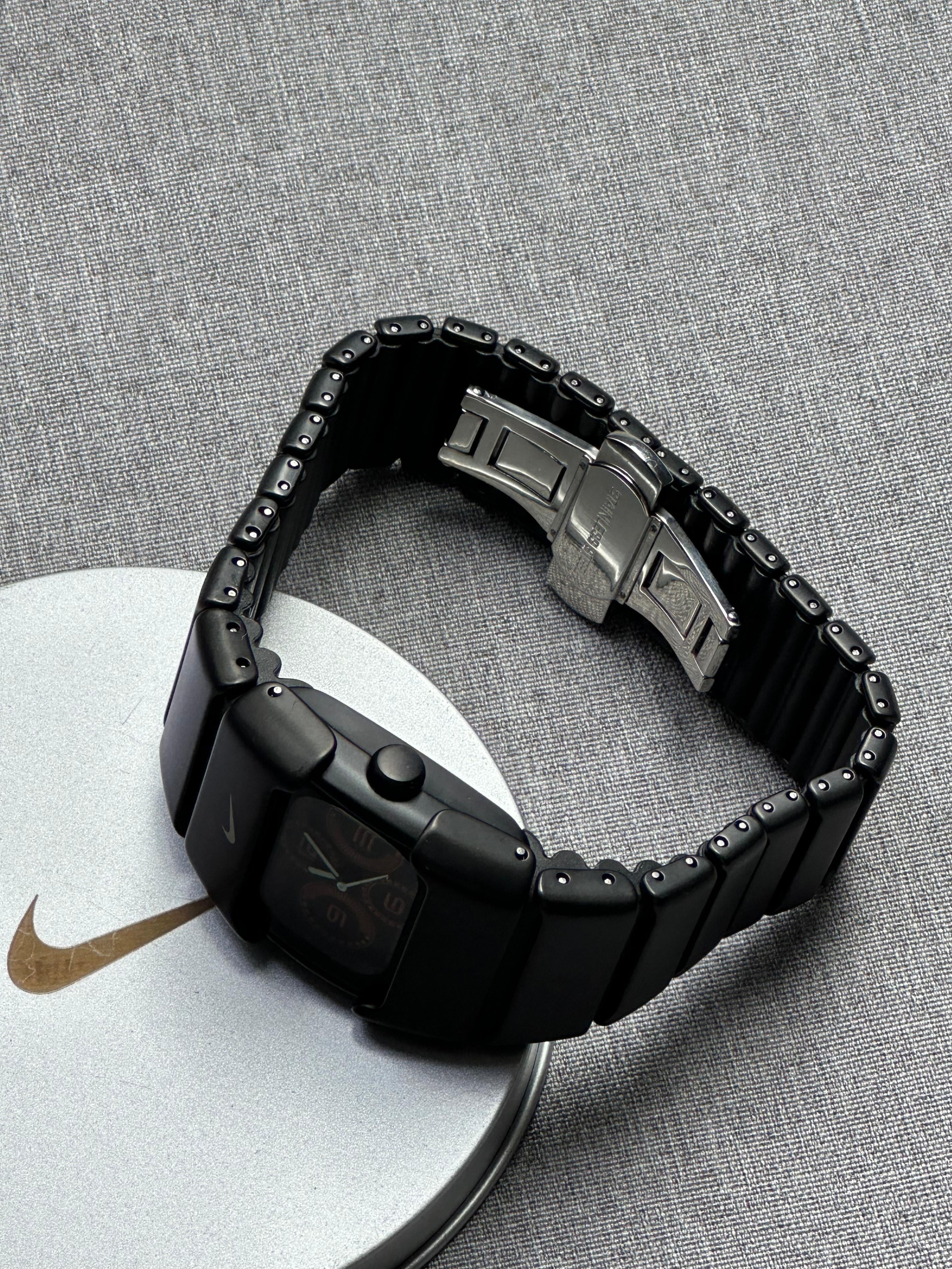 Nike D-Line Matte Black Analogue Watch with Orange Dial | Rare Collectible | Unisex Retro Sports Timepiece