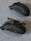 Vintage Oakley Sunglasses: Charcoal Frame, Yellow Lenses with Case