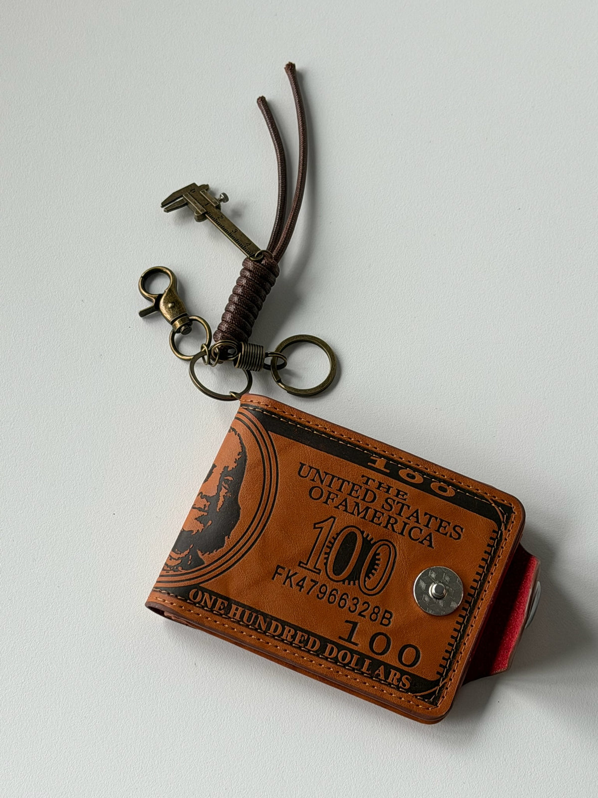 Y2K $100 Bill Clip-On Utility Wallet – Brown