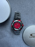 Oakley Blade Watch – Red dial Silver Shiny Stainless Steel, Swiss Movement, Collectible Men’s Watch