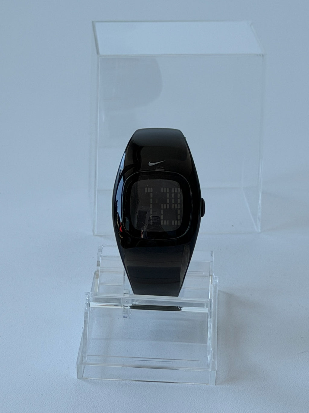 Nike Presto Digital Watch – Glossy Black / Blackout | Y2K Futuristic Cuff Watch