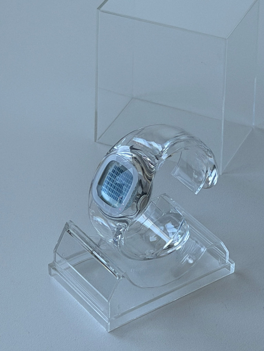 Nike Presto Digital Watch – Transparent Clear / Silver | Y2K Futuristic Cuff Watch