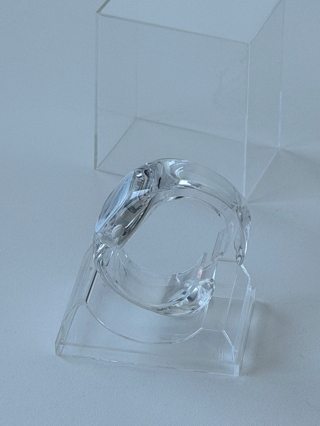 Nike Presto Digital Watch – Transparent Clear / Silver | Y2K Futuristic Cuff Watch