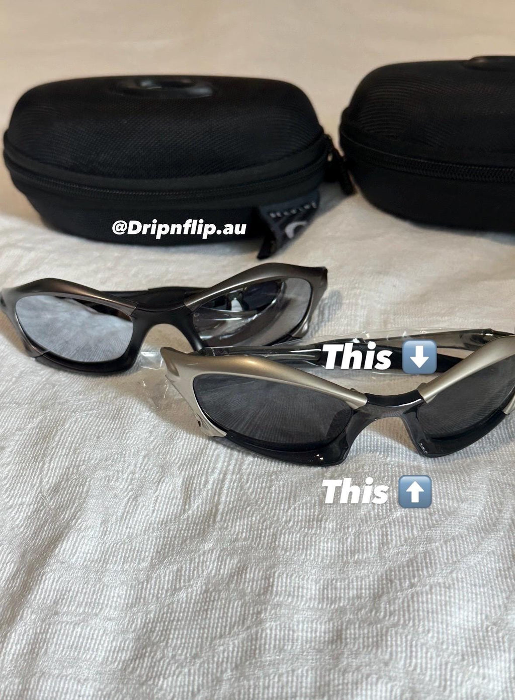 Vintage Oakley Sunglasses: Polished SILVER Frame, Black Lenses - Vintage Collectible