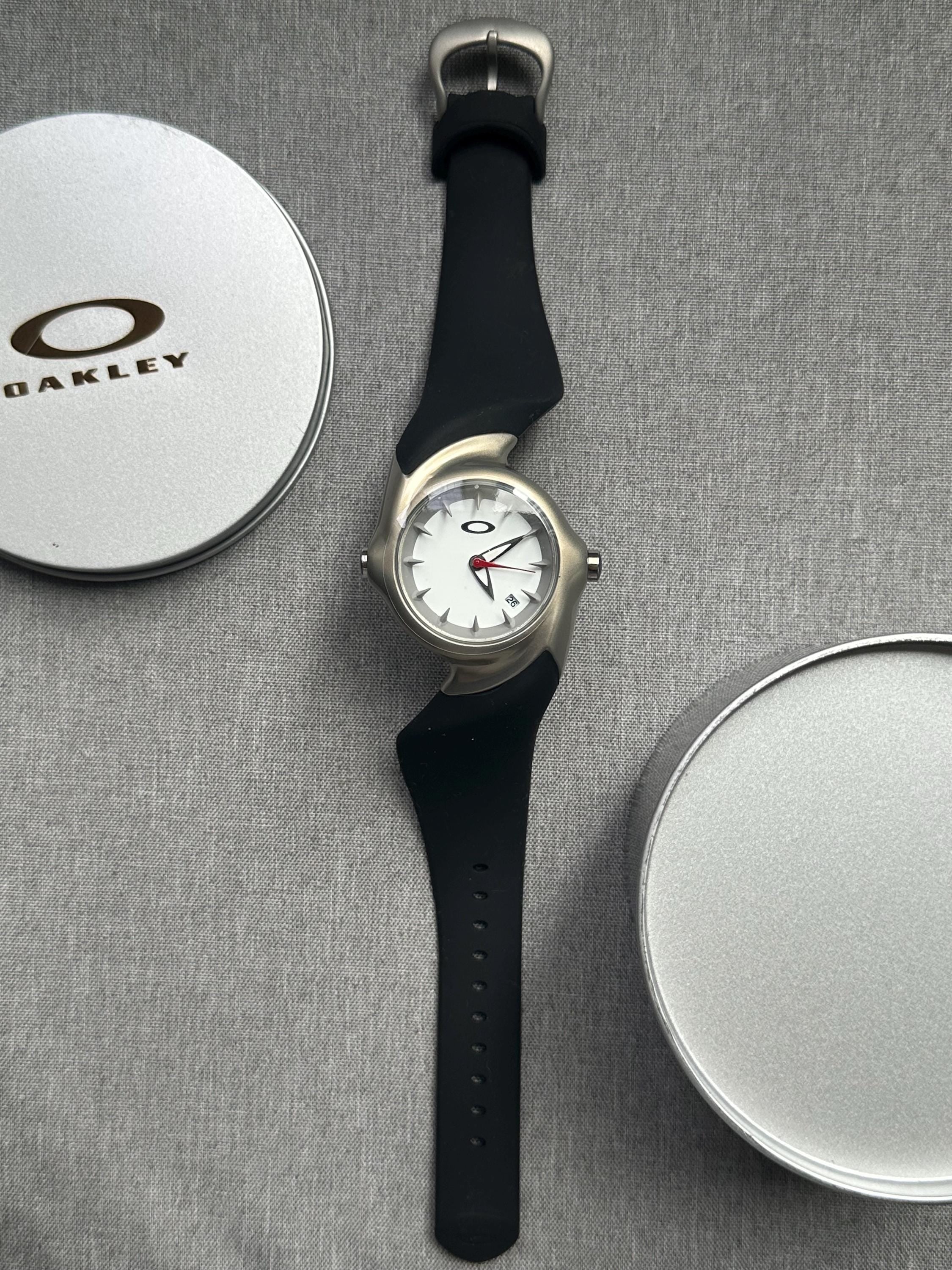 Oakley D1 Icon Watch: Black/White/Blue Dial, Rare Collectible