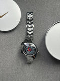 Nike Triax Chronograph Watch Silver Red Dial – Vintage Stainless Steel Sports Watch, Rare Collectible Timepiece