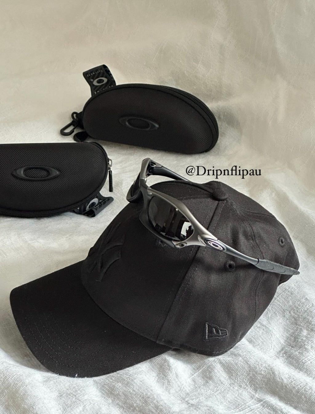 Vintage Oakley Sunglasses: Polished SILVER Frame, Black Lenses - Vintage Collectible