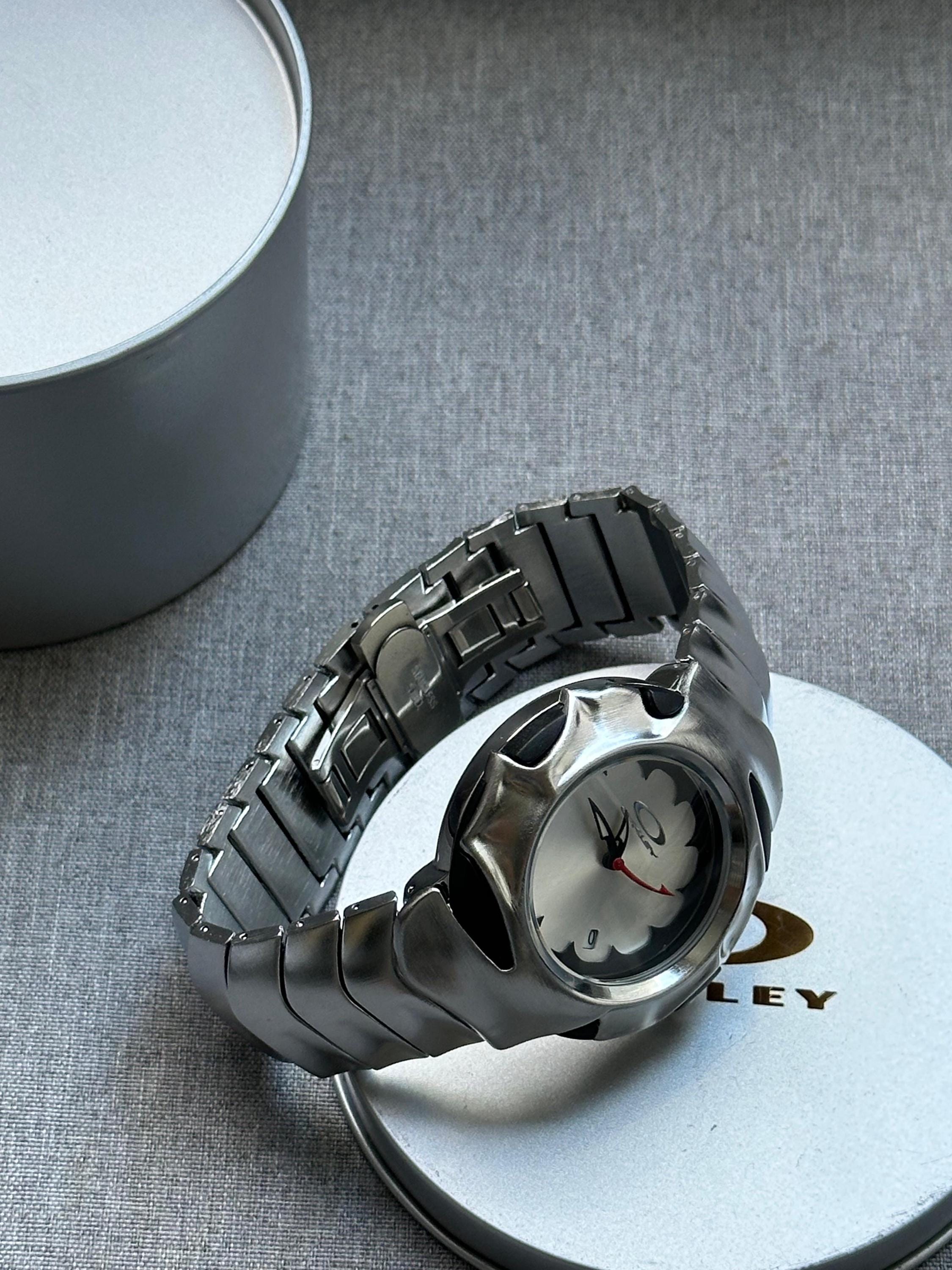 Oakley Time Tank Watch – White Dial Silver MATTE Stainless Steel, Swiss Movement, Collectible Men’s Watch