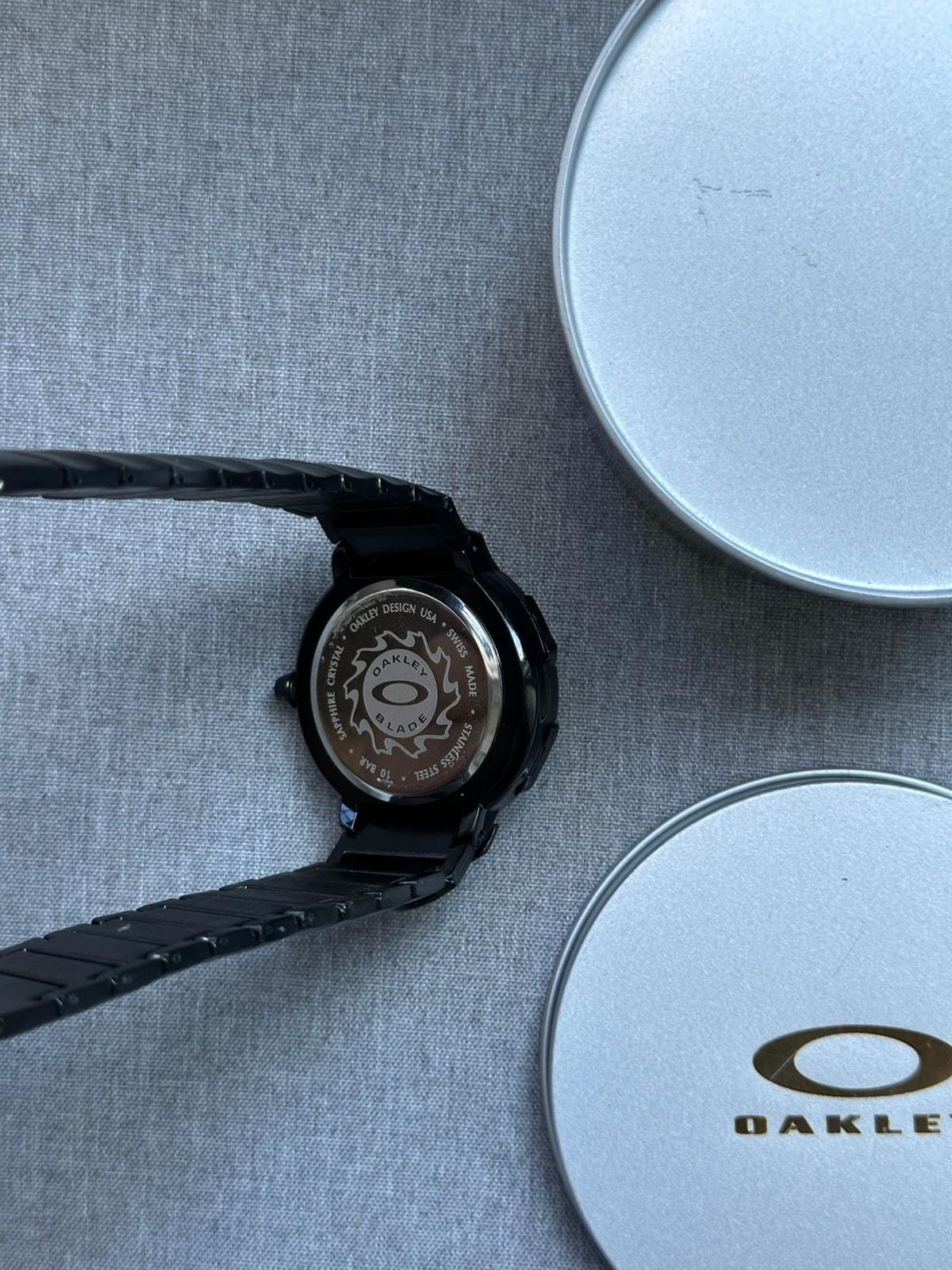 Oakley Time Tank Watch – White Dial Black MATTE Stainless Steel, Swiss Movement, Collectible Men’s Watch