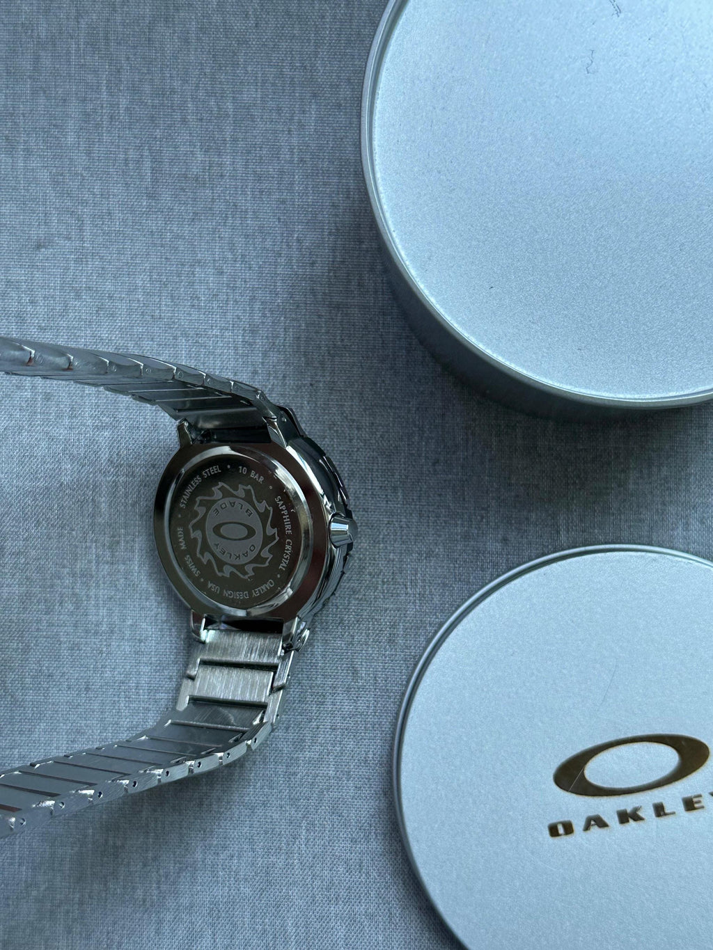 Oakley Time Tank Watch – Green Dial, MATTE Stainless Steel, Swiss Movement, Rare Collectible