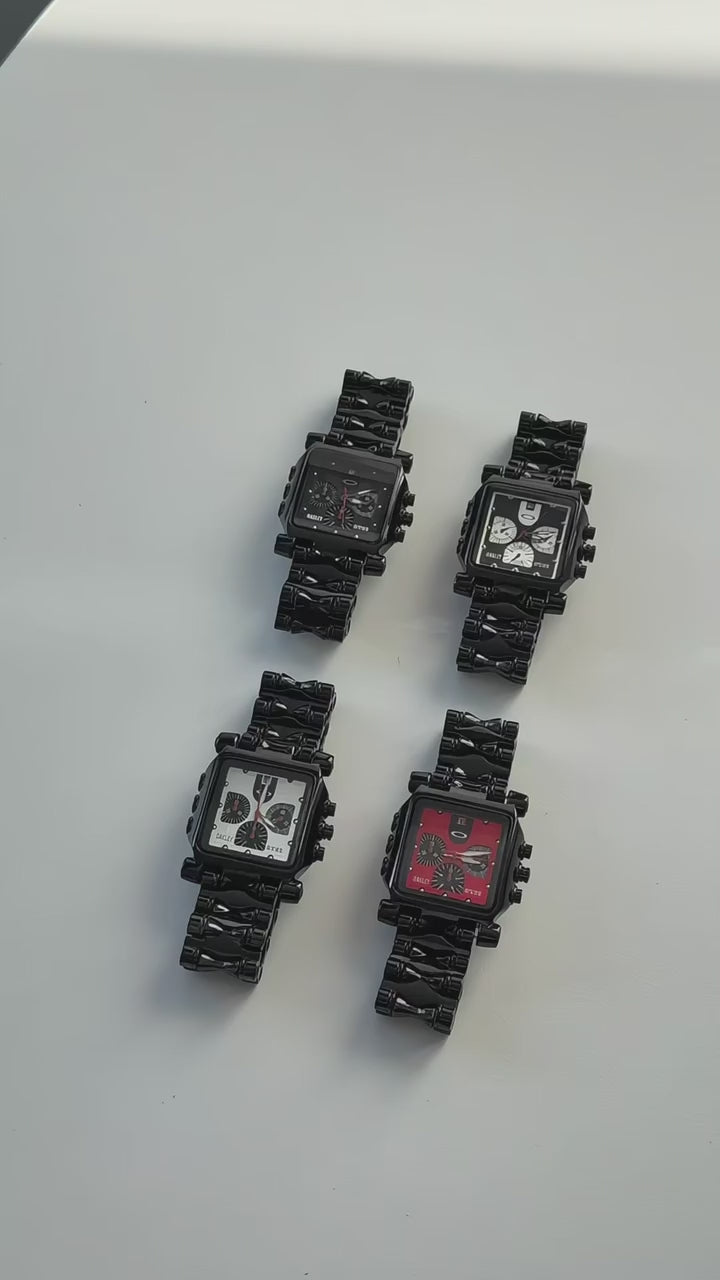 Oakley Minute Machine Watch – Black Bracelet / Red Dial