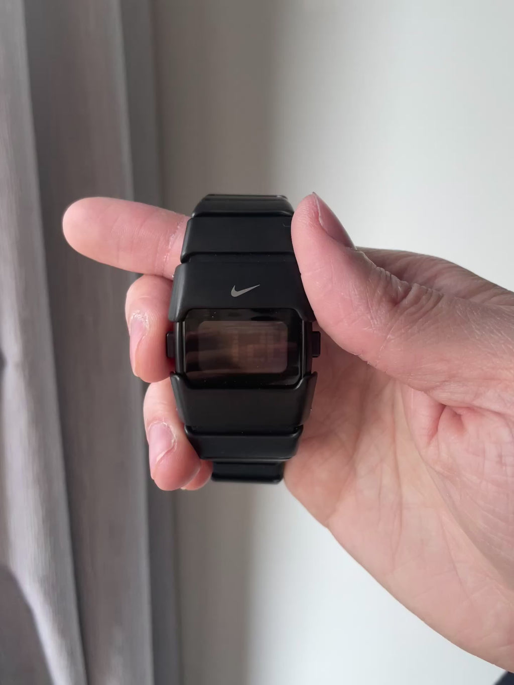 Nike D-Line Black Digital Watch – Rare Retro Stainless Steel LED Display Collectible Timepiece