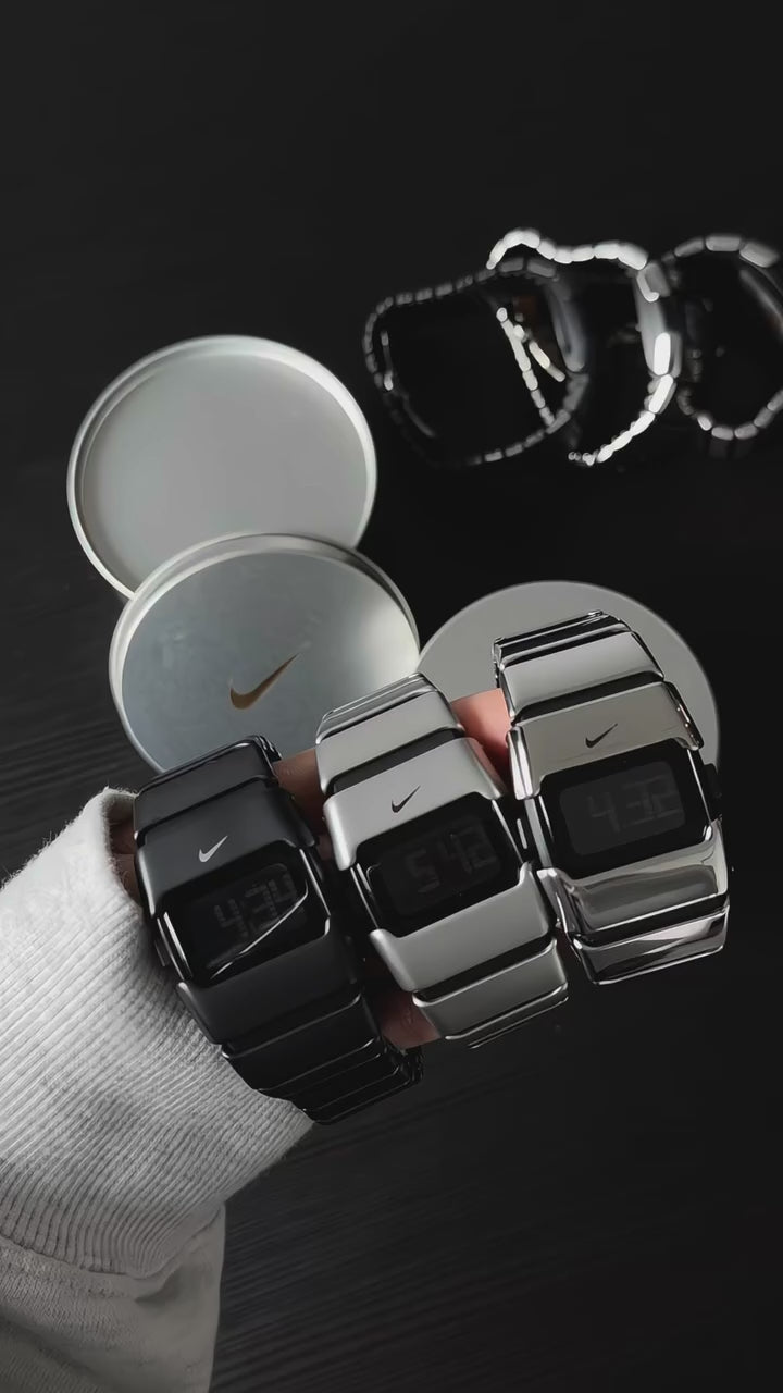 Nike D-Line Shiny Silver Digital Watch | Rare Collectible | Unisex